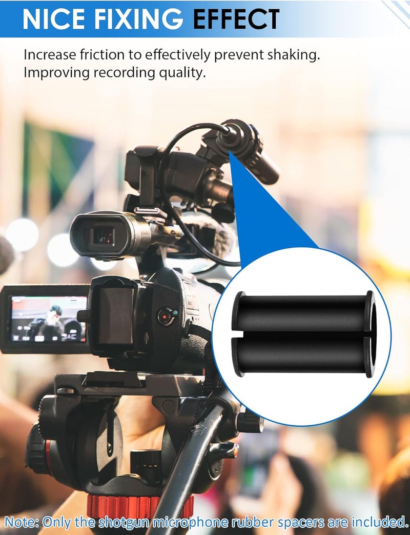 Etour 6 Pcs Microphone Shock Mount Rubber Spacer Tube Microphone Sleeve Washer Compatible with Sony Camcorder Rode NTG, Sennheiser MKH Shotgun Mic FX3,FS7,FX6,FX8,FX9,NX80,FS5 - Image 2